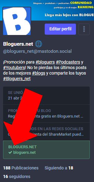 Mastodon cuenta verificada